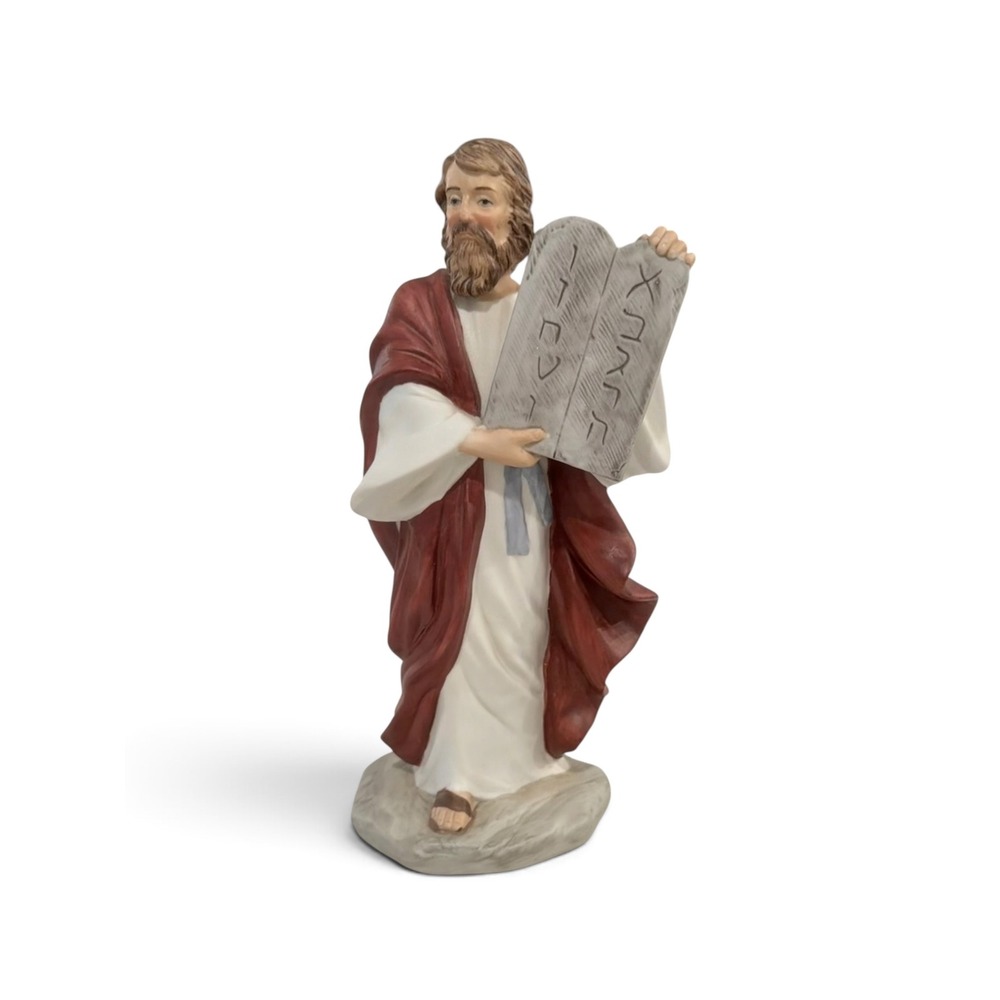 Homco 1464 Moses Ten Commandments Porcelain Figurine Vintage Religious Decor